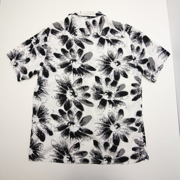 Supreme Daisy Floral Rayon Shirt Mens L Short Sleeve Button 2017 White Black - Picture 9 of 11